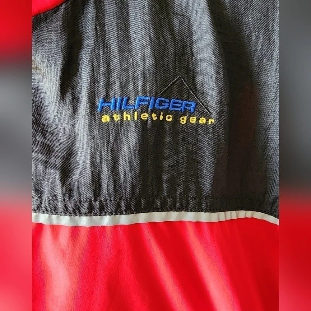 Vintage Tommy Hilfiger  1/4 Inch Zip Up Red/Black Pull Over Jacket Men's Sz L.